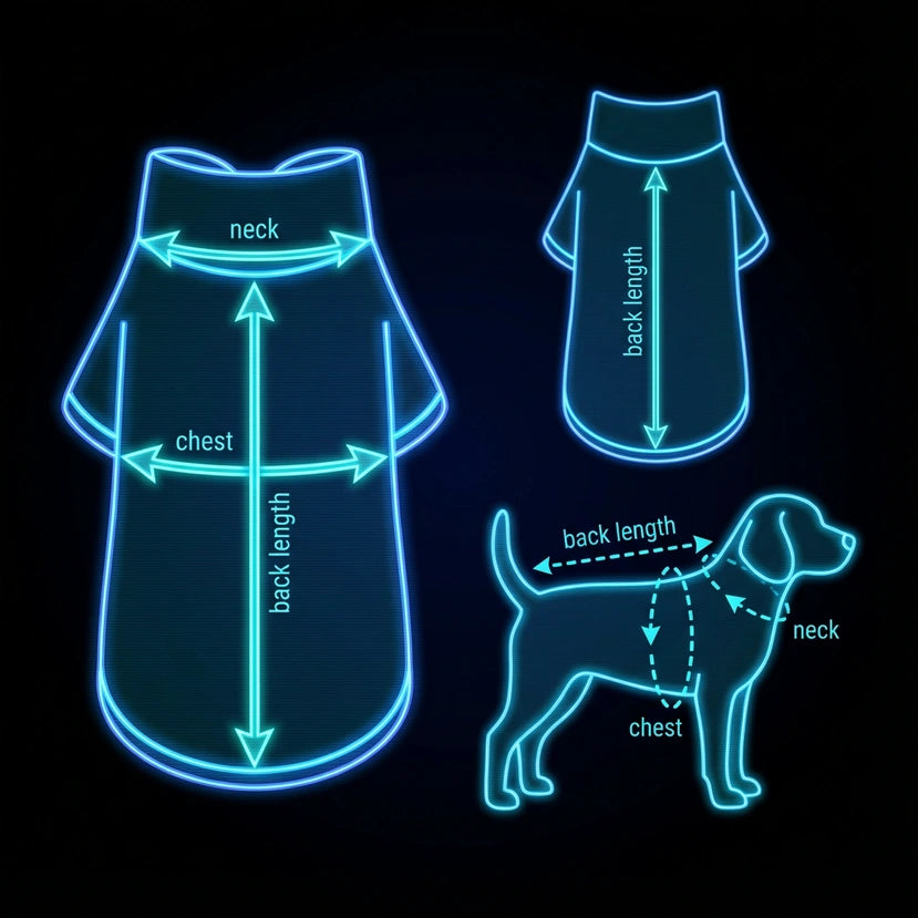 How to measure your dog: back length, neck and chest girth